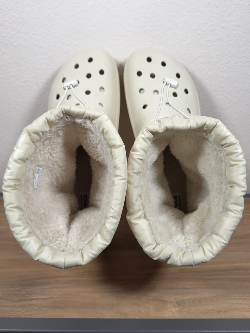Crocs Classic Neo Puff Shorty Boot Bone Cream Men's 13 Faux Fur Lined 206630